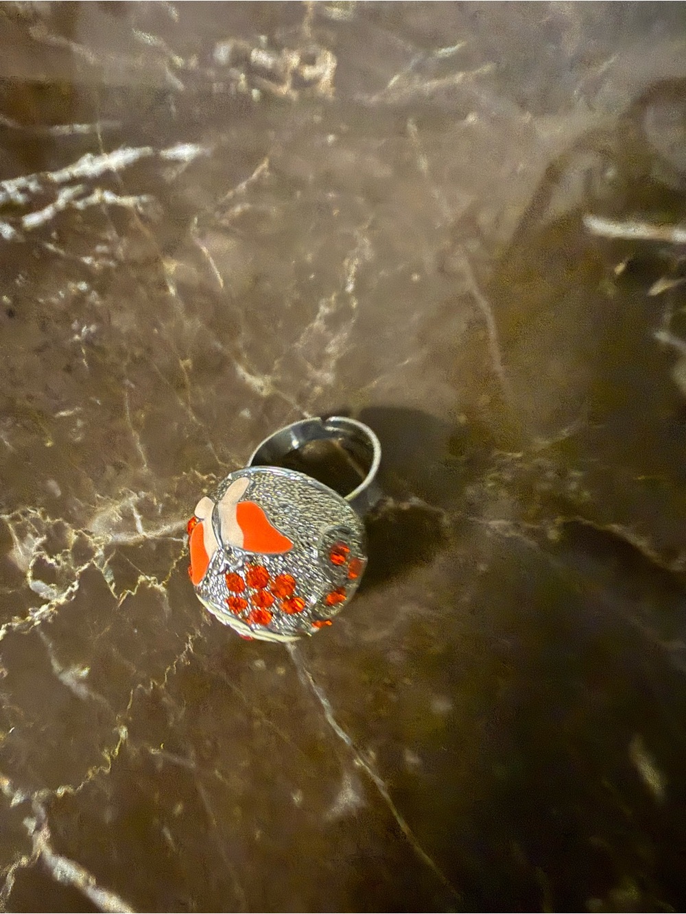 Style & Co. Silver-Tone Ring with Red Enamel Hearts